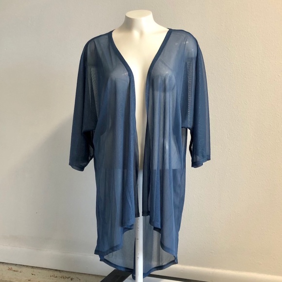 LuLaRoe Sweaters - LULAROE Navy Sheer Solid Lindsay Kimono Cardigan